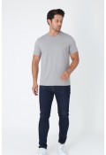 Zekora Erkek T-Shirt - Gri Yazı