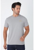 Zekora Erkek T-Shirt - Gri Yazı