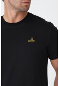 Zekora Erkek T-Shirt - Siyah, Sarı Logo ve Yazı